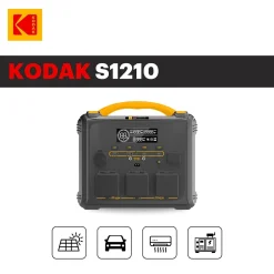 Kit Station d'Énergie Portable S1210 + Panneau Solaire 200W - Batterie 1102Wh - Multiport&Prises - Pour Camping Urgence^Kodak Online