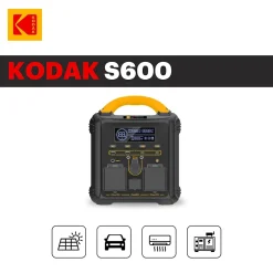 Kit Station d'Énergie Portable S600 + Panneau Solaire 120W - Batterie 551Wh - Multiports - Idéal pour Camping, Urgences^Kodak Online