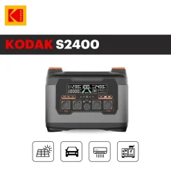 Kit Station d'Énergie Portable S2400 + Panneau Solaire 400W - Batterie 2047Wh - Micro-onduleur 800W - Maison, Camping..^Kodak