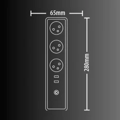 - Multi prise connectée 16A 3680W max avec 3 prises et 2 ports USB - KMPRI3680-Kozii New