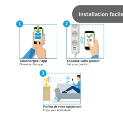 - Multi prise connectée 16A 3680W max avec 3 prises et 2 ports USB - KMPRI3680-Kozii New