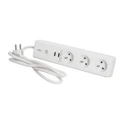 - Multi prise connectée 16A 3680W max avec 3 prises et 2 ports USB - KMPRI3680-Kozii New