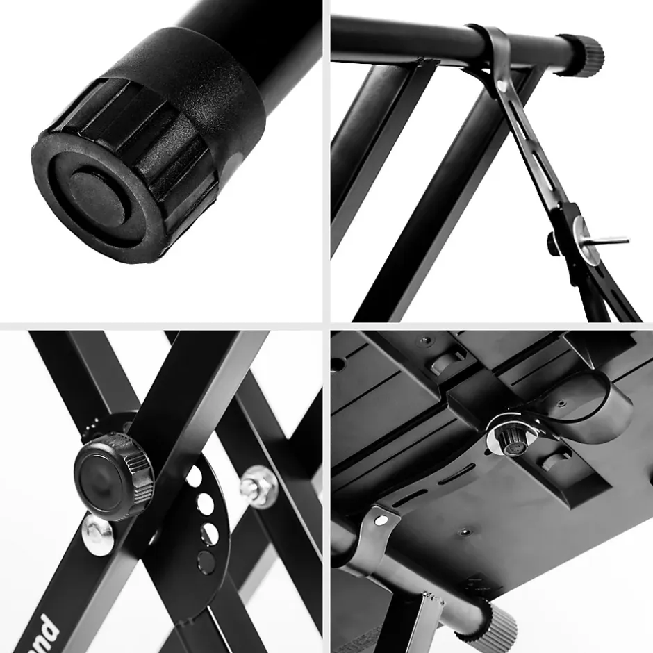 KS2B Support pour synthétiseur clavier Hauteur réglable de 33 à 98 cm Charge max 30 kg Vis et sangles de fixation^Duronic Best