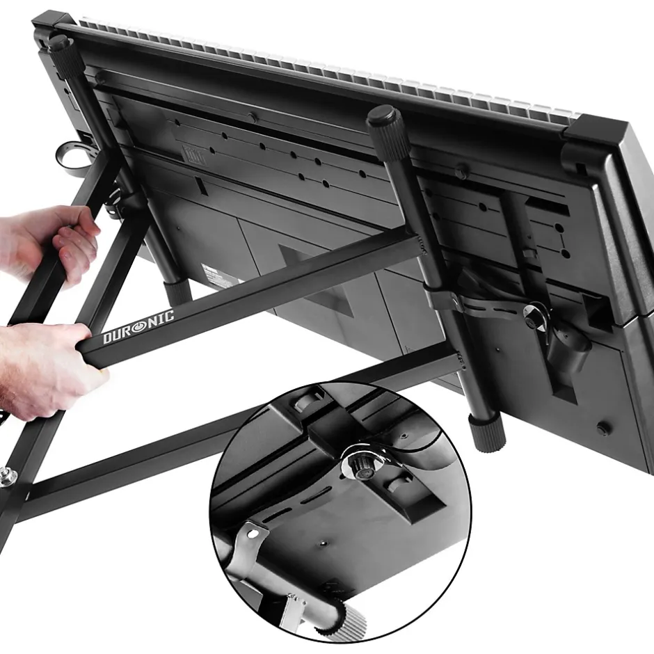 KS2B Support pour synthétiseur clavier Hauteur réglable de 33 à 98 cm Charge max 30 kg Vis et sangles de fixation^Duronic Best