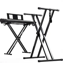 KS2B Support pour synthétiseur clavier Hauteur réglable de 33 à 98 cm Charge max 30 kg Vis et sangles de fixation^Duronic Best