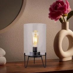 Lampe à piles 'LONNA' lampe de table pour l'extérieur, métal et verre, en noir, hauteur 28,5 cm^Näve Clearance