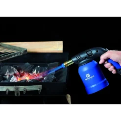 Lampe a souder Coque Acier Allumage piezo + 4 Cartouches de gaz 190gr STOP GAZ Perçables^Kemper