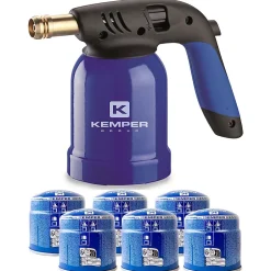 Lampe a souder Coque Acier Allumage piezo + 6 Cartouches de gaz 190gr STOP GAZ Perçables^Kemper Clearance