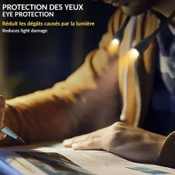 Lampe de lecture de cou rechargeable 3 couleurs de lumière^Fishtec Sale