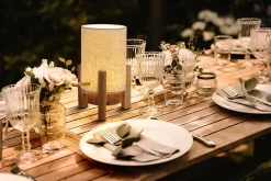 Lampe de table à accu MATILDA H 32cm beige naturel LED intégrée intensité variable capteur tactile^Näve Discount