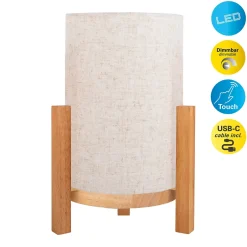 Lampe de table à accu MATILDA H 32cm beige naturel LED intégrée intensité variable capteur tactile^Näve Discount
