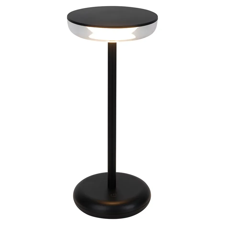 Lampe de table à accu PASI intérieur extérieur métal plastique noir intensité variable tactile fonction mémoire hauteur 26cm-Näve