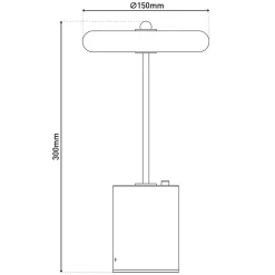 Lampe de table à accu 'SETA' grise 30 cm de haut en métal et béton, avec LED fixe^Näve Sale