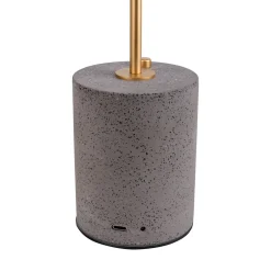Lampe de table à accu 'SETA' noire hauteur 30 cm en métal et béton, avec LED fixe^Näve Best