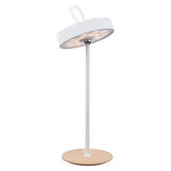 Lampe de table LED à accu magnétique pour l'extérieur et l'intérieur, en métal et plastique blanc, hauteur 36 cm-Näve