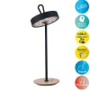 Lampe de table LED à accu magnétique pour l'extérieur et l'intérieur, en métal et plastique noir, hauteur 36 cm-Näve Discount
