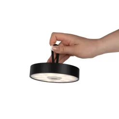 Lampe de table LED à accu magnétique pour l'extérieur et l'intérieur, en métal et plastique noir, hauteur 36 cm-Näve Discount