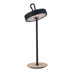 Lampe de table LED à accu magnétique pour l'extérieur et l'intérieur, en métal et plastique noir, hauteur 36 cm-Näve Discount