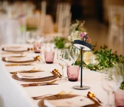 Lampe de table LED à accu magnétique pour l'extérieur et l'intérieur, en métal et plastique noir, hauteur 36 cm-Näve Discount