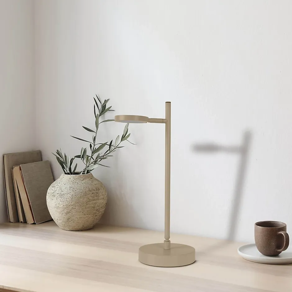 Lampe de table LED rechargeable LUPA 45cm aluminium Frosted Almonds plastique blanc LED variable capteur tactile hauteur 45cm-Näve Sale