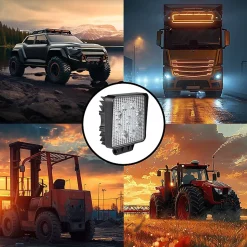 Lampe de travail carrée 12/24 V, 27 W et 1 800 lumens, IP67. Noir^Stak Online