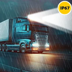 Lampe de travail ronde 12/24 V, 27 W et 1 800 lumens, IP67. Noir^Stak New