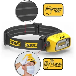 Lampe frontale LED rechargeable professionnelle 300 lumens. Interrupteur sans contact-Stak New