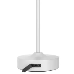 Lampe LED à accu/de table 'PINA' 30 cm de haut, en métal (blanc) et verre (blanc), LEDs intégrés, blanc chaud-Näve Clearance