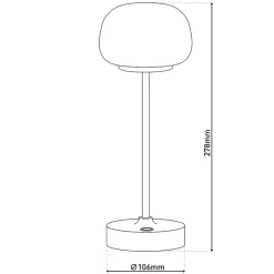 Lampe LED à accu/de table 'PINA' 30 cm de haut, en métal (blanc) et verre (blanc), LEDs intégrés, blanc chaud-Näve Clearance