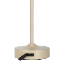 Lampe LED à accu/de table 'PINA' 30 cm de haut, en métal (beige) et verre (blanc), LEDs intégrés, blanc chaud-Näve Outlet