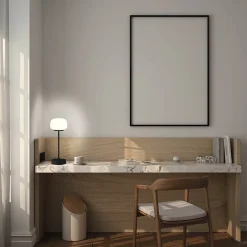 Lampe LED à accu/de table 'PINA' 30 cm de haut, en métal (noir) et verre (blanc), LEDs intégrés, blanc chaud-Näve Hot