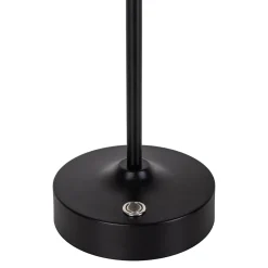 Lampe LED à accu/de table 'PINA' 30 cm de haut, en métal (noir) et verre (blanc), LEDs intégrés, blanc chaud-Näve Hot