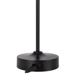 Lampe LED à accu/de table 'PINA' 30 cm de haut, en métal (noir) et verre (blanc), LEDs intégrés, blanc chaud-Näve Hot