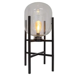 Lampe LED sur socle 'LORA' hauteur 58 cm, en métal et verre, en métal noir et verre clair, pour l'intérieur et l'extérieur^Näve Outlet