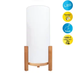 Lampe table accu MADITA H 48cm blanc naturel LED intégrée intensité variable capteur tactile-Näve New