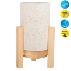 Lampe table accu MADITA H 25cm blanc naturel LED intégrée intensité variable capteur tactile-Näve New