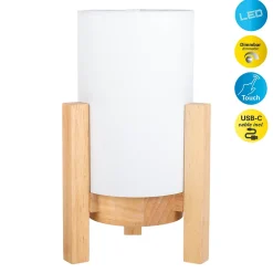 Lampe table accu MADITA H 25cm blanc naturel LED intégrée intensité variable capteur tactile-Näve