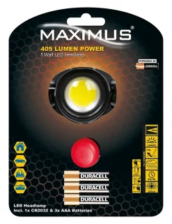 Lampe torche frontale Powered by Duracell M-FL-006-DU - 405lm^Maximus Sale