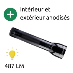 Lampe torche LED ML300L - IPX4 - 2 piles type D - 487 lumens - 23.1cm - Noir -^Maglite Best