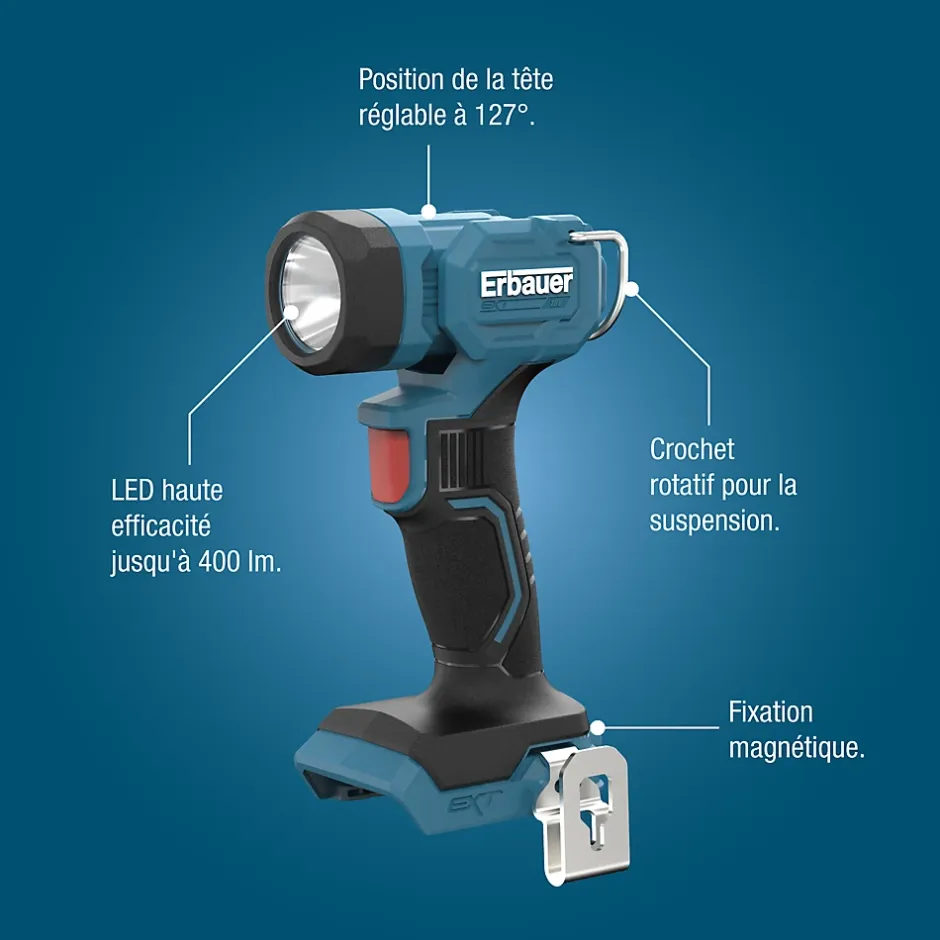 Lampe torche sans fil ERI1106TOR 400lm 18V ( sans batterie)-Erbauer Sale