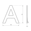 Lettre A inox H.76mm adhésif -^Thirard Online