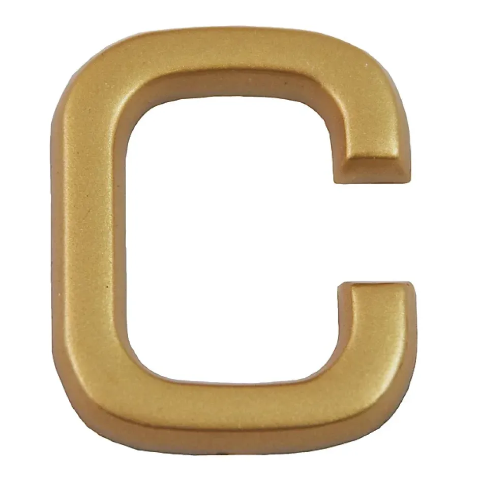 Lettre de maison - marquage C - en PVC - couleur or - autocollant - hauteur 3,7 cm - LD37C-Chapuis Clearance
