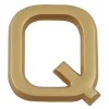 Lettre de maison - marquage Q - en PVC - couleur or - autocollant - hauteur 3,7 cm - LD37Q-Chapuis Sale