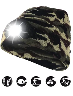 LIGHTHOUSE : Bonnet avec frontale LED rechargeable. Camouflage^Velamp Clearance