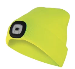 LIGHTHOUSE : Bonnet avec frontale LED rechargeable. Jaune fluo^Velamp Hot