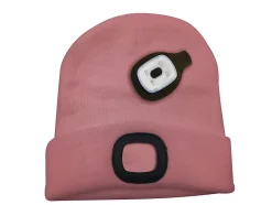 LIGHTHOUSE: Bonnet avec lampe frontale LED rechargeable. Rose-Velamp Clearance