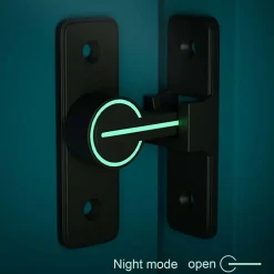 Loquet de porte coulissant lumineux à 90 degrés, avec 4 vis (noir)-Deko Online