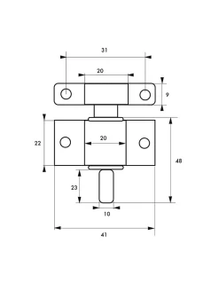 Loqueteau de fenêtre, laqué blanc -^Thirard