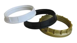 Lot 3 bagues de fixation pour abat-jour pour douille E27 blanc noir or Ø48mm-Tibelec Hot