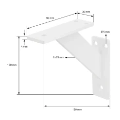 Lot 2 Equerres d'Etagere suspendue support mural en aluminium-Ml-Design Sale